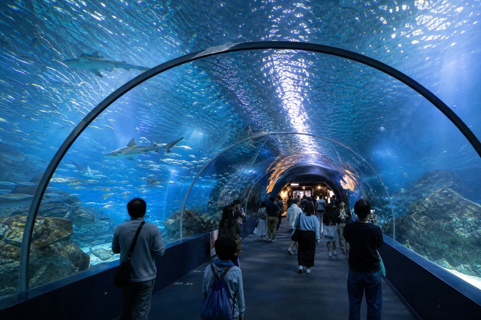 Sunshine Aquarium underwater tunnel in Ikebukuro
